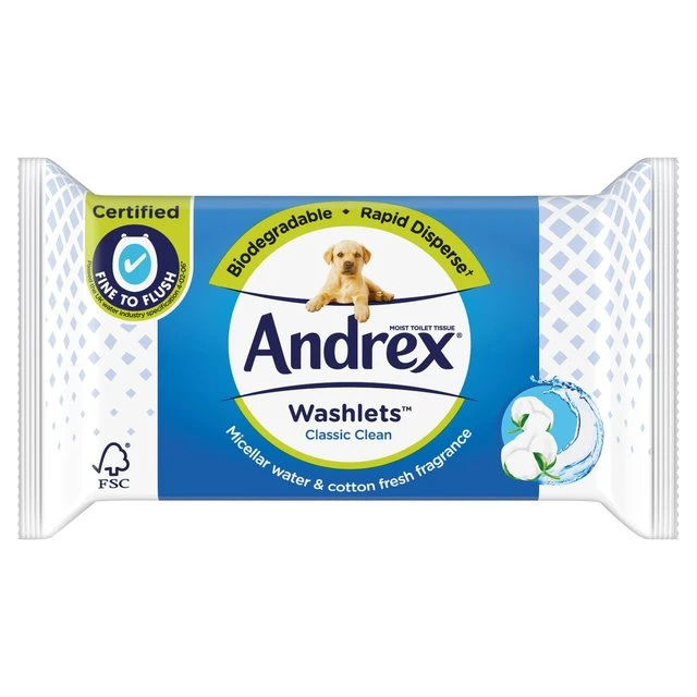 Andrex Washlets Classic Clean Single 40 Per Pack(Andrex Washlets 6x42 Wipes) 1 Andrex Washlets Classic Clean Single 40 Per Pack(Andrex Washlets 6x42 Wipes)