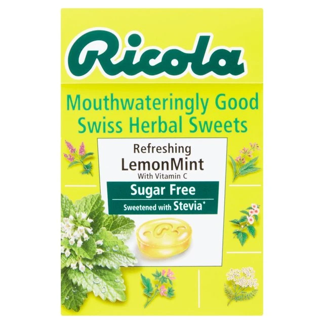 Ricola Lemon-Mint Sugar Free 45g(Ricola Lemon Mint Sugar Free Swiss Herbal Sweets 45g) 1 Ricola Lemon-Mint Sugar Free 45g(Ricola Lemon Mint Sugar Free Swiss Herbal Sweets 45g)