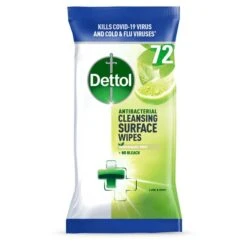 Dettol Antibacterial Biodegradable Lime Multi Surface Cleansing Wipes 72 Per Pack(Dettol Antibacterial Biodegradable Lime Multi Surface Cleansing Wipes 72 Per Pack)