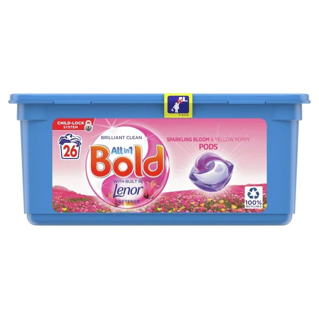 Bold All-in-1 Pods Washing Capsules Sparkling Bloom & Poppy 26 Washes(Bold 2 In 1 Pearls Peony And Cherry Blossom Washing Capsules 29 Washes) 1 Bold All-in-1 Pods Washing Capsules Sparkling Bloom & Poppy 26 Washes(Bold 2 In 1 Pearls Peony And Cherry Blossom Washing Capsules 29 Washes)
