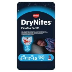 Huggies DryNites Boys Pyjama Pants 4-7 Years 10 Per Pack(Huggies 4 7 Years Drynites For Boys 10 X Pyjama Pants)