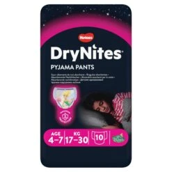 Huggies DryNites Girls Pyjama Pants 4-7 Years 10 Per Pack(Huggies 4 7 Years Drynites For Girls 10 X Pyjama Pants)