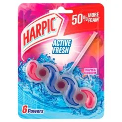Harpic Fresh Power 6 Rim Block Tropical Blossom Toilet Cleaner 39g(Harpic Fresh Power 6 Block Tropical Blossom 39g)