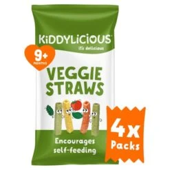 Kiddylicious Veggie Straws Baby Snacks Multi 4 X 12g(Kiddylicious Veggie Straws Baby Snacks Multi 4 X 12g)