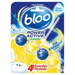 Bloo Power Active Lemon Toilet Rim Block 50g(Bloo 2 In 1 Lemon Burst Rimstick 34g)