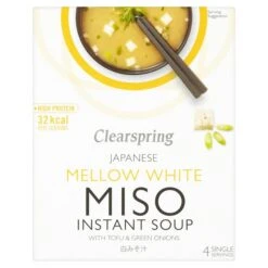 Clearspring Mellow White Miso Soup With Tofu & Green Onions 4 X 10g(Clearspring White Miso Soup Tofu 4 X 10g)