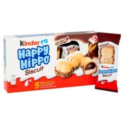 Kinder Happy Hippo Milk & Cocoa Cream Biscuits 5 Per Pack(Kinder 5 Happy Hippo Milk Cocoa Cream Biscuits 103 5g)