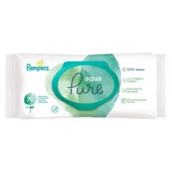 Pampers® Pampers Aqua Pure Baby Wipes 70 Per Pack(Pampers Active Fit Nappies Size 4 Large Bag 50 Nappies)