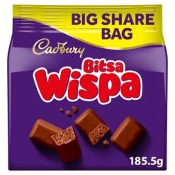 Cadbury Bitsa Wispa Chocolate Big Share Bag 185.5g(Cadbury Bitsa Wispa Chocolate Big Share Bag 222g)