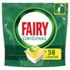 Fairy Original All In One Dishwasher Tablets Lemon 58 Per Pack(Fairy All In 1 Dishwasher Tablets Original 24)