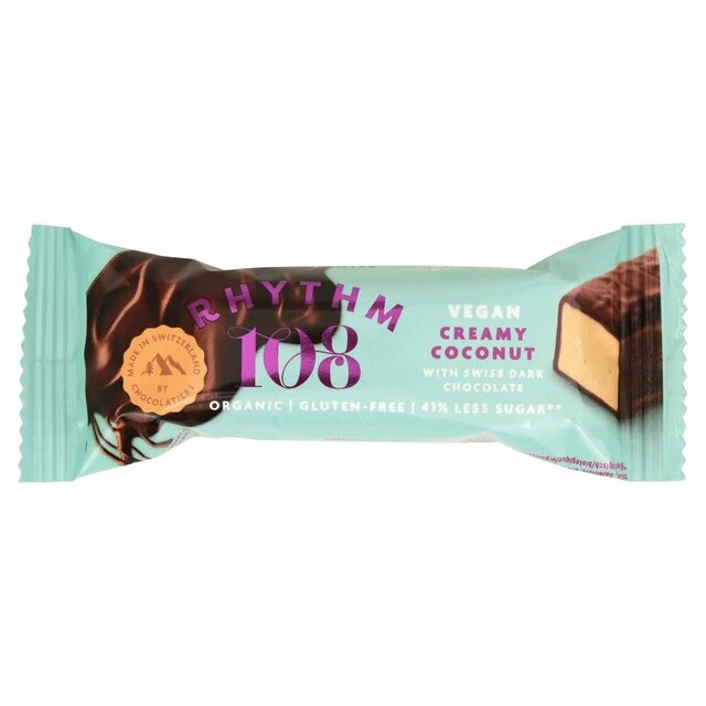 Rhythm 108 Swiss Vegan Creamy Coconut Bar With Dark Chocolate 33g(Rhythm 108 Swiss Vegan Creamy Coconut Bar With Dark Chocolate 33g) 1 Rhythm 108 Swiss Vegan Creamy Coconut Bar With Dark Chocolate 33g(Rhythm 108 Swiss Vegan Creamy Coconut Bar With Dark Chocolate 33g)