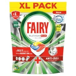 Fairy Platinum Plus All In One Lemon Dishwasher Tablets 40 Per Pack(Fairy All In 1 Dishwasher Tablets Lemon 34)