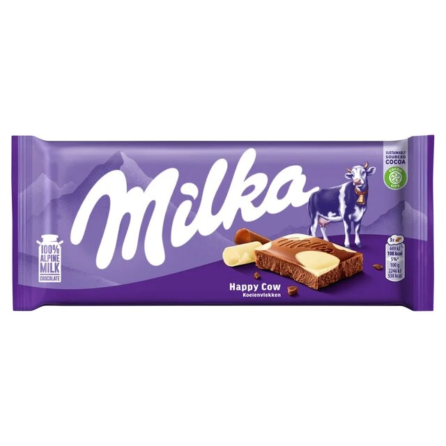 Milka Happy Cows Milk And White Chocolate Bar 90g(Milka Happy Cows Milk And White Chocolate Bar 90g) 1 Milka Happy Cows Milk And White Chocolate Bar 90g(Milka Happy Cows Milk And White Chocolate Bar 90g)