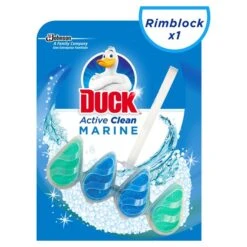 Duck Active Clean Toilet Rimblock Marine 37g(Duck 5in1 Rim Block Marine)