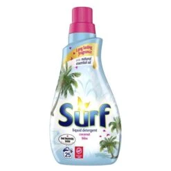 Surf Liquid Washing Detergent Coconut Bliss 25 Wash 875ml(Surf Bio Essential Oils Capsules Tropical Lily Ylang Ylang 18 Washes 18)