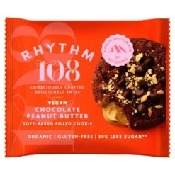 Rhythm 108 Swiss Vegan Chocolate Peanut Butter Soft-Baked Filled Cookie 50g(Rhythm 108 Swiss Vegan Chocolate Peanut Butter Soft Baked Filled Cookie 50g)
