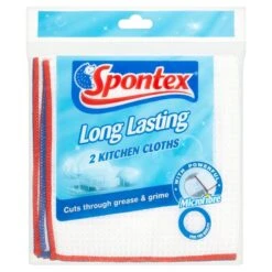 Spontex Long Lasting Kitchen Cloth 2 Per Pack(Spontex Long Lasting Kitchen Cloth 2 Per Pack)