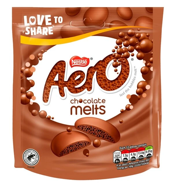 Nestlé® Aero Melts Milk Chocolate Sharing Bag 92g(Aero Melts Milk Chocolate Sharing Bag 92g) 1 Nestlé® Aero Melts Milk Chocolate Sharing Bag 92g(Aero Melts Milk Chocolate Sharing Bag 92g)