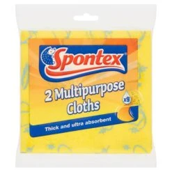 Spontex Multi-Purpose Cloth + Microfibre 2 Per Pack(Spontex Multi Purpose Cloths 2)
