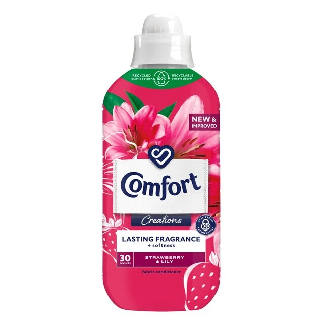 Comfort Creations Fabric Conditioner Strawberry And Lily 30 Washes 900ml(Comfort Concentrate Strawberry Lily Kiss Fabric Conditioner 21 Washes 750ml) 1 Comfort Creations Fabric Conditioner Strawberry And Lily 30 Washes 900ml(Comfort Concentrate Strawberry Lily Kiss Fabric Conditioner 21 Washes 750ml)