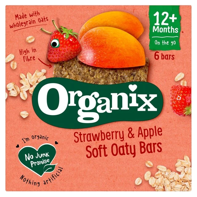 Organix Strawberry & Apple Organic Soft Oaty Bars 6 Per Pack(Organix Goodies Strawberry Cereal Bar Stage 4 6 X 30g) 1 Organix Strawberry & Apple Organic Soft Oaty Bars 6 Per Pack(Organix Goodies Strawberry Cereal Bar Stage 4 6 X 30g)