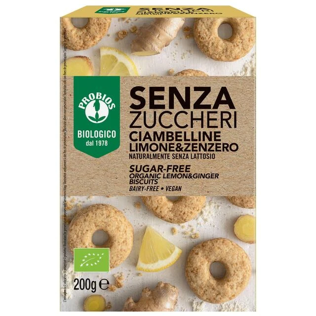 Probios Lemon & Ginger Sugar Free Biscuits 200g(Probios Lemon Ginger Sugar Free Biscuits 200g) 1 Probios Lemon & Ginger Sugar Free Biscuits 200g(Probios Lemon Ginger Sugar Free Biscuits 200g)