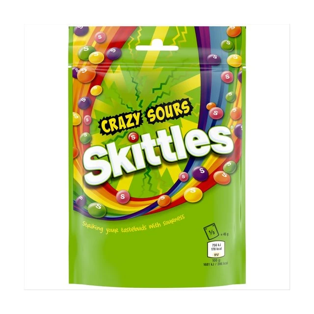 Skittles Crazy Sours Sweets 136g(Skittles Crazy Sours Pouch 174 G) 1 Skittles Crazy Sours Sweets 136g(Skittles Crazy Sours Pouch 174 G)