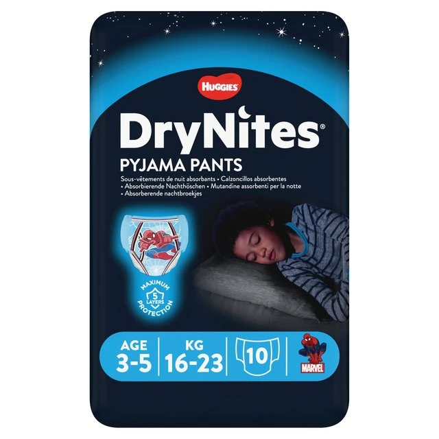 Huggies DryNites Boys Pyjama Pants 3-5 Years 10 Per Pack(Huggies Dry Nites Pyjama Pants For Boys 3 5yrs 10) 1 Huggies DryNites Boys Pyjama Pants 3-5 Years 10 Per Pack(Huggies Dry Nites Pyjama Pants For Boys 3 5yrs 10)