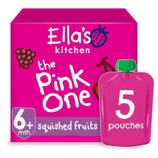 Ella's Kitchen Pink One 6 X 90g(Ellas Kitchen The Pink One Organic Squished Smoothie Fruits 5x90g) 1 Ella's Kitchen Pink One 6 X 90g(Ellas Kitchen The Pink One Organic Squished Smoothie Fruits 5x90g)