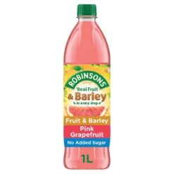 Robinsons Pink Grapefruit Fruit & Barley No Added Sugar 1L(Robinsons Fruit Barley Pink Grapefruit With No Added Sugar 1l)