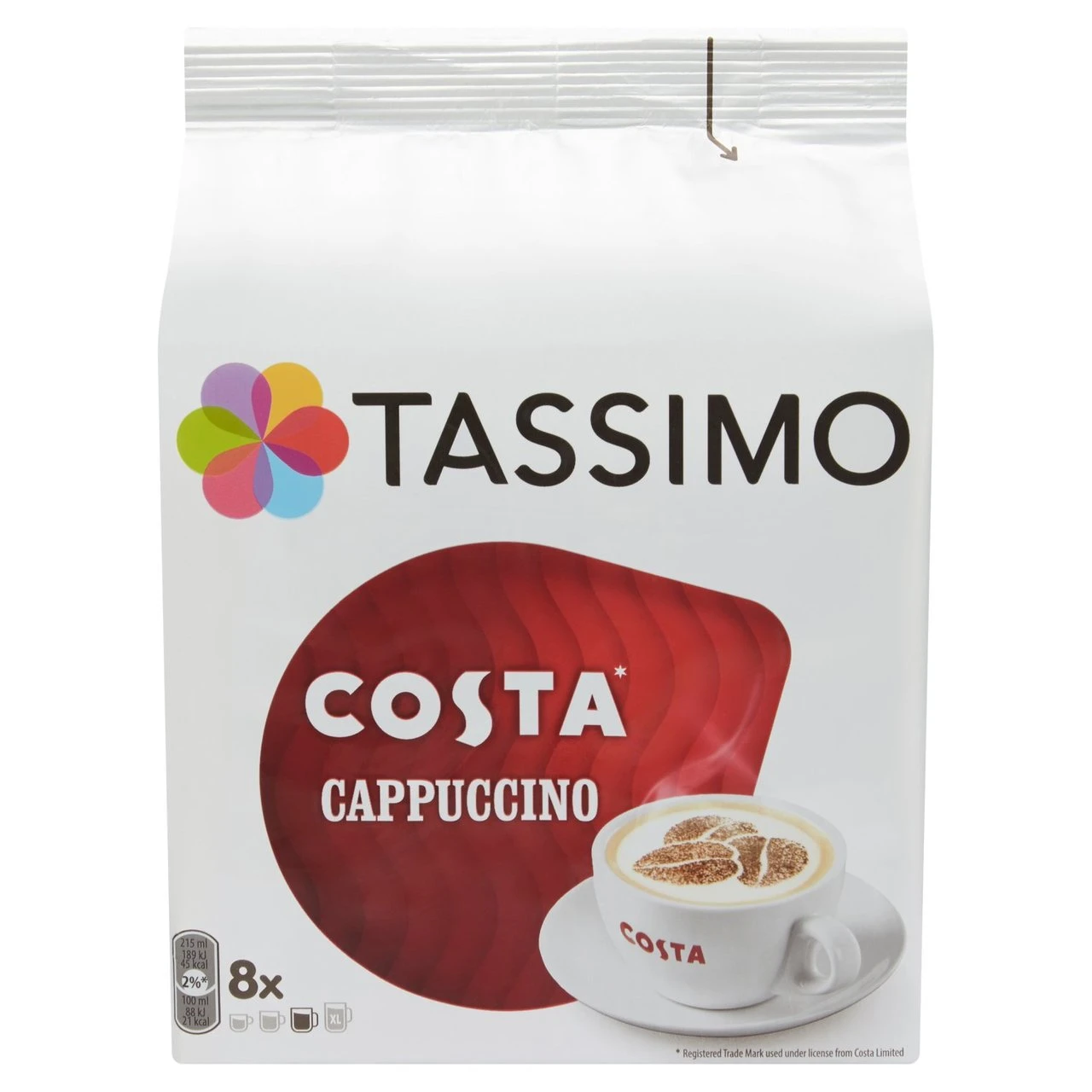 Tassimo Costa Cappuccino Coffee Pods 8 Per Pack(Tassimo Costa Cappuccino Coffee Pods 3 X 8s) 1 Tassimo Costa Cappuccino Coffee Pods 8 Per Pack(Tassimo Costa Cappuccino Coffee Pods 3 X 8s)