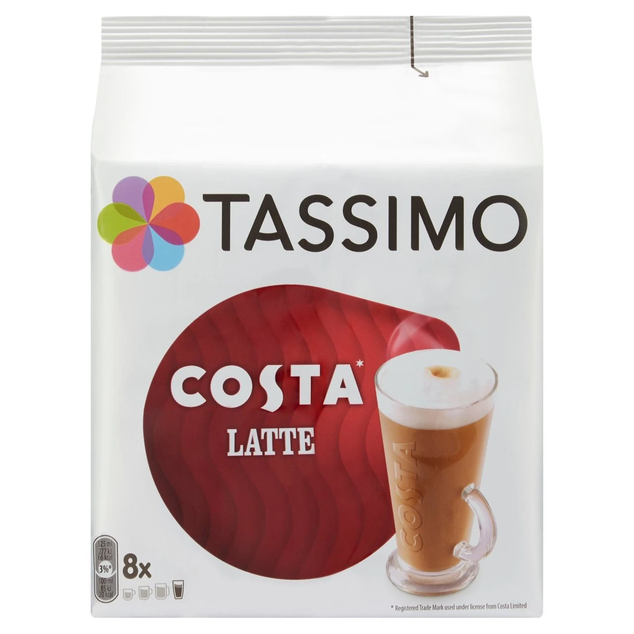 Tassimo Costa Latte Coffee Pods 8 Per Pack(Tassimo Costa Latte 16 T Discs Extra Large Cup Size 8 Servings) 1 Tassimo Costa Latte Coffee Pods 8 Per Pack(Tassimo Costa Latte 16 T Discs Extra Large Cup Size 8 Servings)