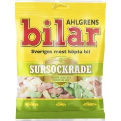 Ahlgrens Bilar Sursockrade Sour Soft Chewy Marshmallow Cars 100g(Ahlgrens Bilar Sursockrade Sour Soft Chewy Marshmallow Cars 100g)