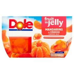 Dole Fruit Mandarins In Orange Jelly 4 X 123g(Dole Fruit Gel Bowls Mandarins In Orange Flavour Jelly 4x113g)