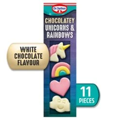 Dr. Oetker 11 Chocolate Flavour Unicorns And Rainbows Cake Decorations 18g(Dr Oetker 11 Chocolate Flavour Unicorns And Rainbows Cake Decorations 18g)