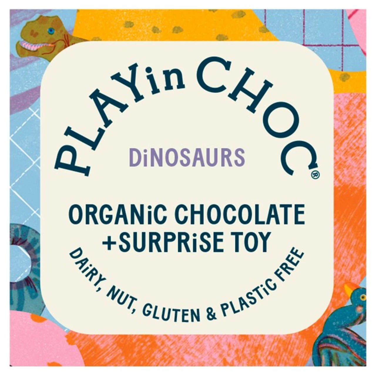 PLAYin CHOC Dinosaurs Organic Chocolate Plus Surprise Toy 50g(Playin Choc Dinosaurs Organic Chocolate Plus Surprise Toy 50g) 1 PLAYin CHOC Dinosaurs Organic Chocolate Plus Surprise Toy 50g(Playin Choc Dinosaurs Organic Chocolate Plus Surprise Toy 50g)