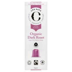 CRU Kafe Organic Dark Roast Nespresso Compatible Coffee Capsules 10 Per Pack(Cru Kafe Organic Dark Roast Nespresso Compatible Coffee Capsules 10 Per Pack)