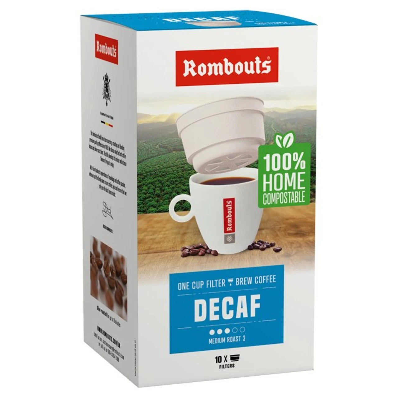 Rombouts Decaffeinated Compostable One Cup Filter Coffee 10 Per Pack(Rombouts Decaffeinated Compostable One Cup Filter Coffee 10 X 1 Per Pack) 1 Rombouts Decaffeinated Compostable One Cup Filter Coffee 10 Per Pack(Rombouts Decaffeinated Compostable One Cup Filter Coffee 10 X 1 Per Pack)