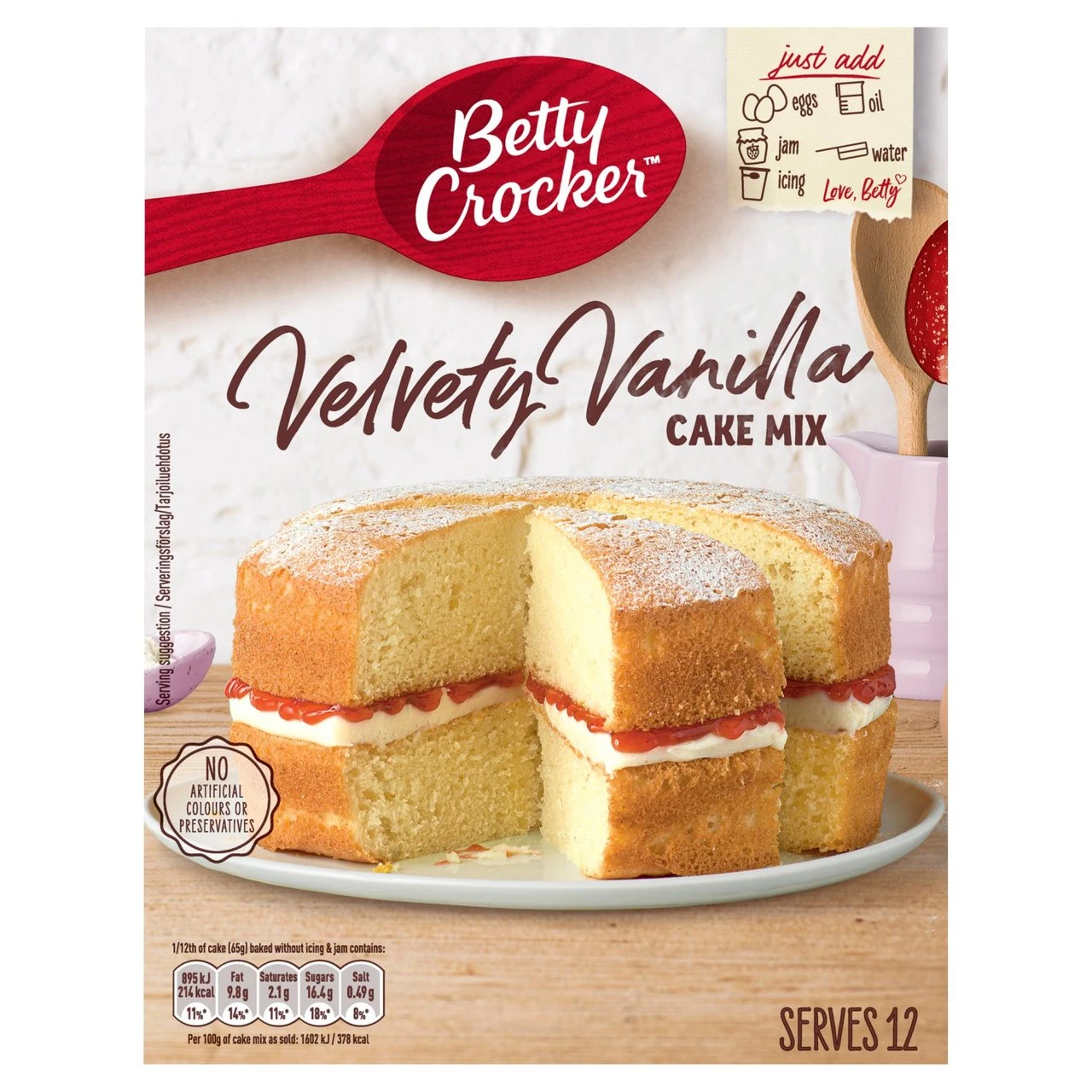 Betty Crocker Velvety Vanilla Cake Mix 425g(Betty Crocker Vanilla Cake Mix 450g) 1 Betty Crocker Velvety Vanilla Cake Mix 425g(Betty Crocker Vanilla Cake Mix 450g)