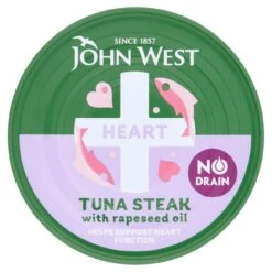 John West Heart No Drain Tuna Steak With Rapeseed Oil 110g(John West Heart No Drain Tuna Steak With Rapeseed Oil 110g)