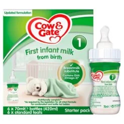 Cow & Gate 1 First Baby Milk Formula Starter Pack From Birth 6 X 70ml(Cow Gate 1 First Milk Ready To Feed Starter Pack)
