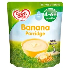 Cow & Gate Banana Porridge Baby Cereal 125g(Cow Gate Sunny Start 7 Mths Multigrain Banana Porridge 200g)