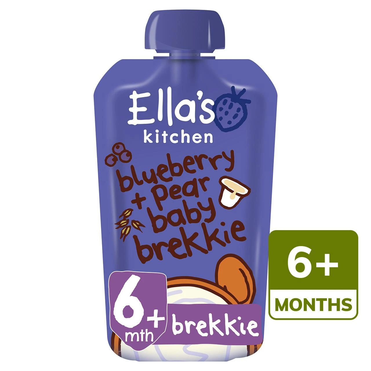 Ella's Kitchen Baby Brekkie Blueberry & Pear 100g(Ellas Kitchen Stage 1 From 6 Months Organic Baby Brekkie Blueberry And Pear) 1 Ella's Kitchen Baby Brekkie Blueberry & Pear 100g(Ellas Kitchen Stage 1 From 6 Months Organic Baby Brekkie Blueberry And Pear)