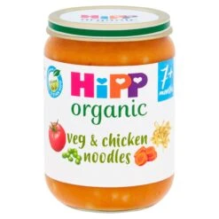 HiPP Organic Vegetables With Noodles & Chicken Baby Food Jar 7+ Months 190g(Hipp Organic Stage 2 From 7 Months Vegetables With Noodles And Chicken 6 X 19)