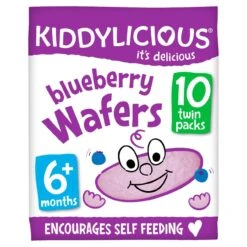 Kiddylicious Blueberry Wafers 6 Months+ 10 X 4g(Kiddylicious Blueberry Wafers 10 X 4g)