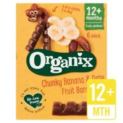 Organix Banana & Date Organic Fruit Snack Bar Multipack 6 X 17g(Organix Goodies Organic Fruit Bars Banana Date 12mth 5x15g)