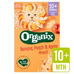 Organix Banana Peach & Apple Organic Baby Muesli 200g(Organix Cereals Apple Peach Banana Muesli Stage 3 200g)
