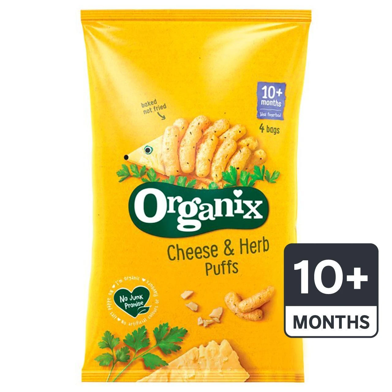 Organix Cheese & Herb Finger Food Toddler Snack Corn Puffs Multipack 4 X 15g(Organix Goodies Organic Puffs Cheese Herb 12mth 4x15g) 1 Organix Cheese & Herb Finger Food Toddler Snack Corn Puffs Multipack 4 X 15g(Organix Goodies Organic Puffs Cheese Herb 12mth 4x15g)