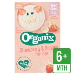 Organix Strawberry & Banana Organic Baby Porridge 120g(Organix 4 Month Strawberry Banana Porridge 120g)