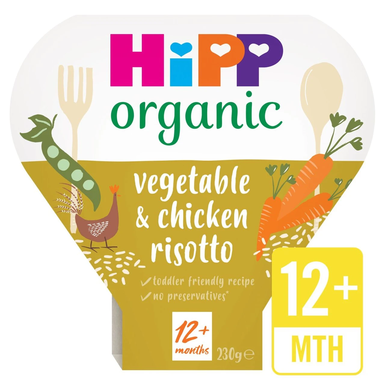 HiPP Organic Wholesome Vegetable & Chicken Risotto Tray 1-3 Years 230g(Hipp Organic Wholesome Vegetable And Chicken Risotto Tray Meal From 12 Months) 1 HiPP Organic Wholesome Vegetable & Chicken Risotto Tray 1-3 Years 230g(Hipp Organic Wholesome Vegetable And Chicken Risotto Tray Meal From 12 Months)